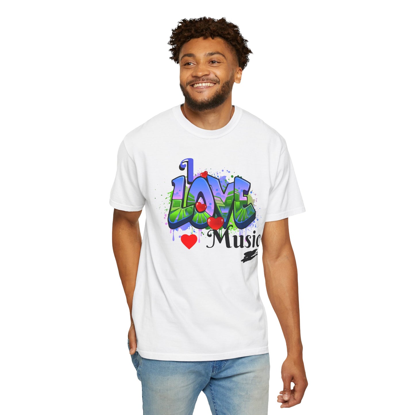 Love Music Graffiti T-Shirt — I Music Street Art Tee