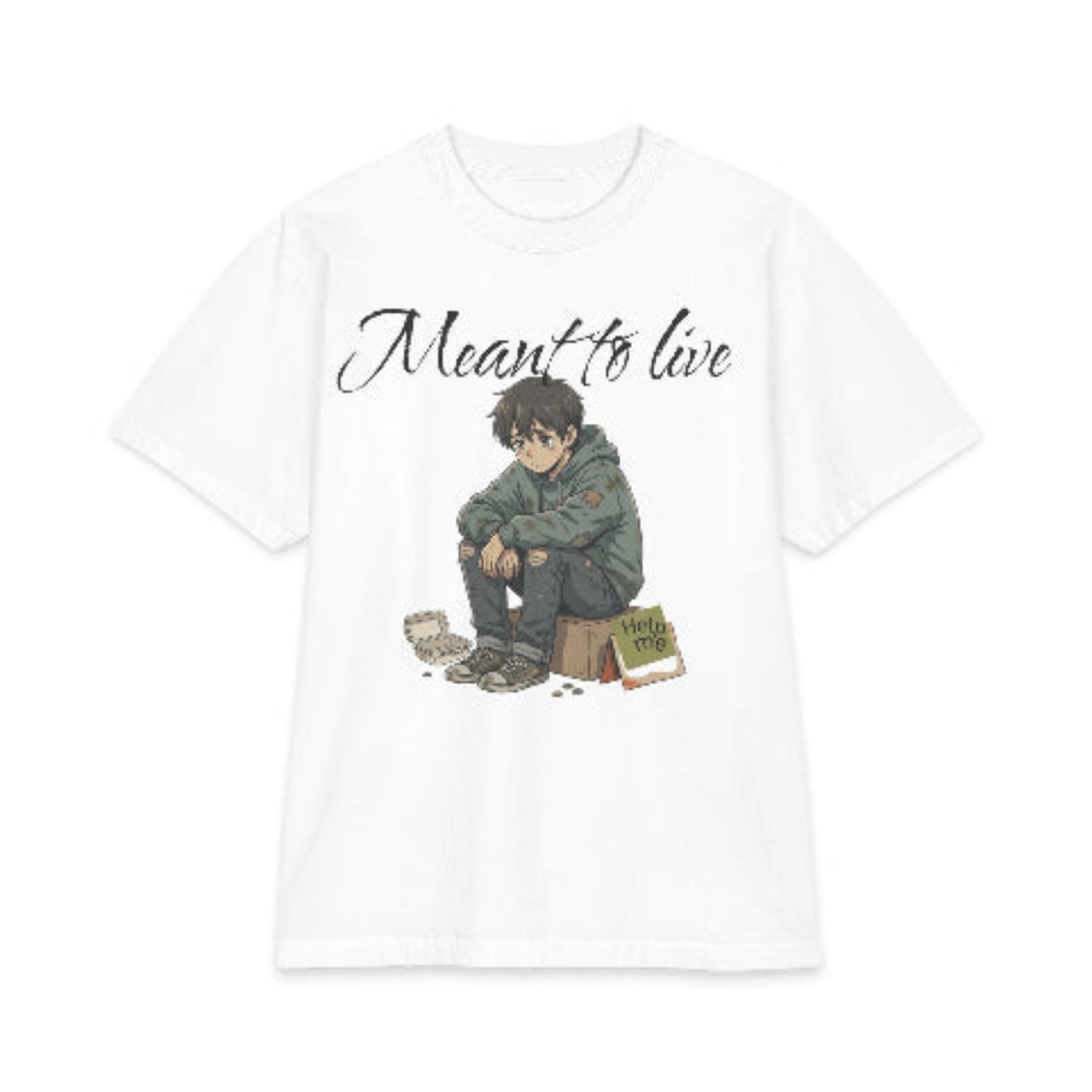 Meant to Live T-Shirt — Sad Boy Illustration, Mental Health Awareness Tee