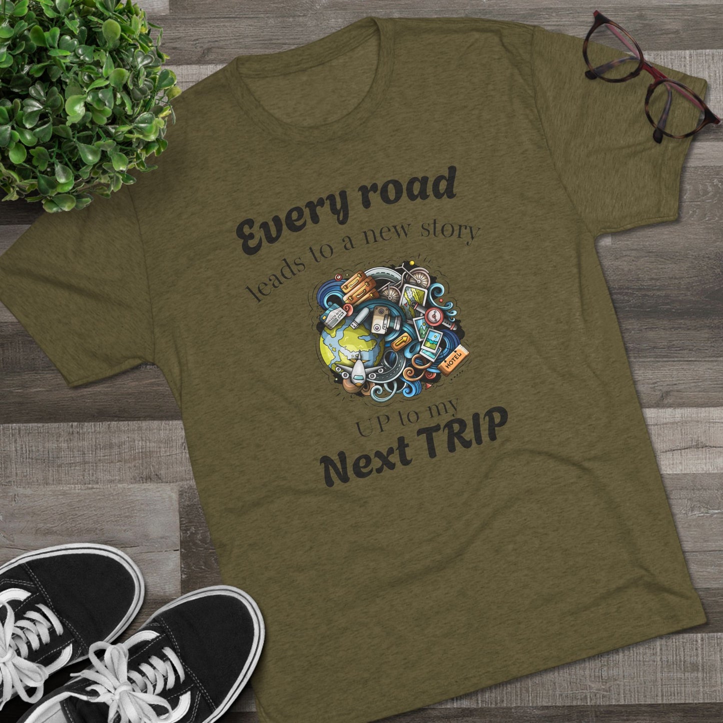 Road Trip T-Shirt — “Every Road Leads to a New Story” Travel Tee